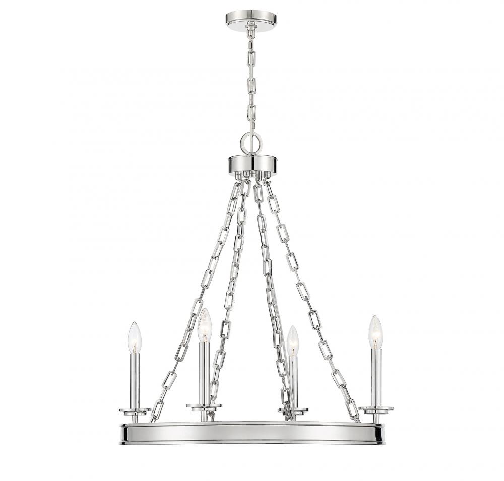 Seville 4-Light Chandelier in  Polished Nickel