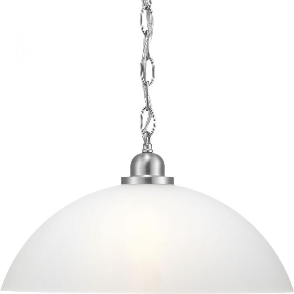 Classic Dome Collection One-Light Brushed Nickel Transitional Pendant