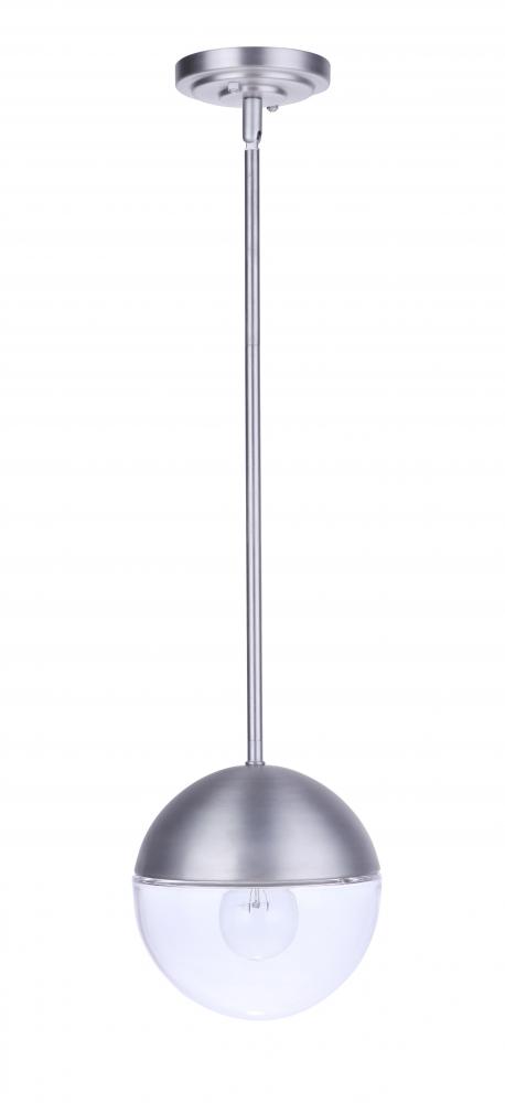 Evie 1 Light Outdoor Pendant in Satin Aluminum