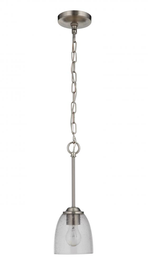 Serene 1 Light Mini Pendant in Brushed Polished Nickel