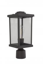 Craftmade ZA2415-BZ-C - Resilience 1 Light Outdoor Post Mount in Bronze, Clear Lens