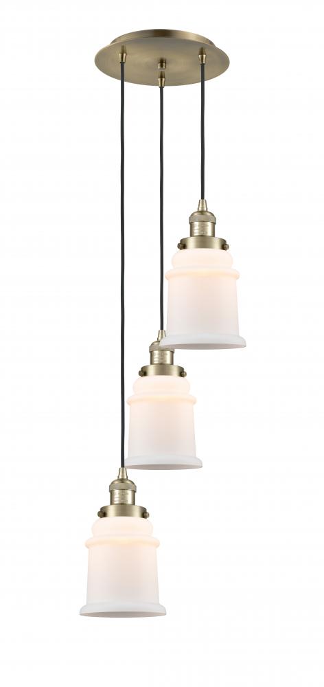 Canton - 3 Light - 13 inch - Antique Brass - Cord hung - Multi Pendant