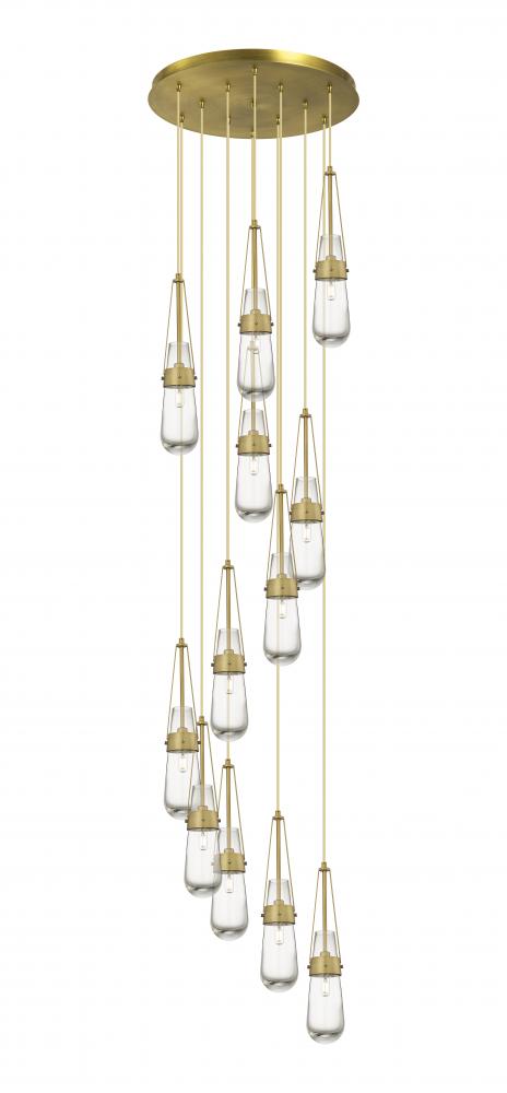 Milan - 12 Light - 24 inch - Brushed Brass - Multi Pendant