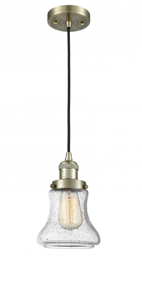 Bellmont - 1 Light - 6 inch - Antique Brass - Cord hung - Mini Pendant