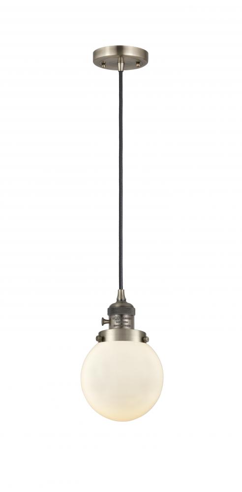 Beacon - 1 Light - 6 inch - Antique Brass - Cord hung - Mini Pendant