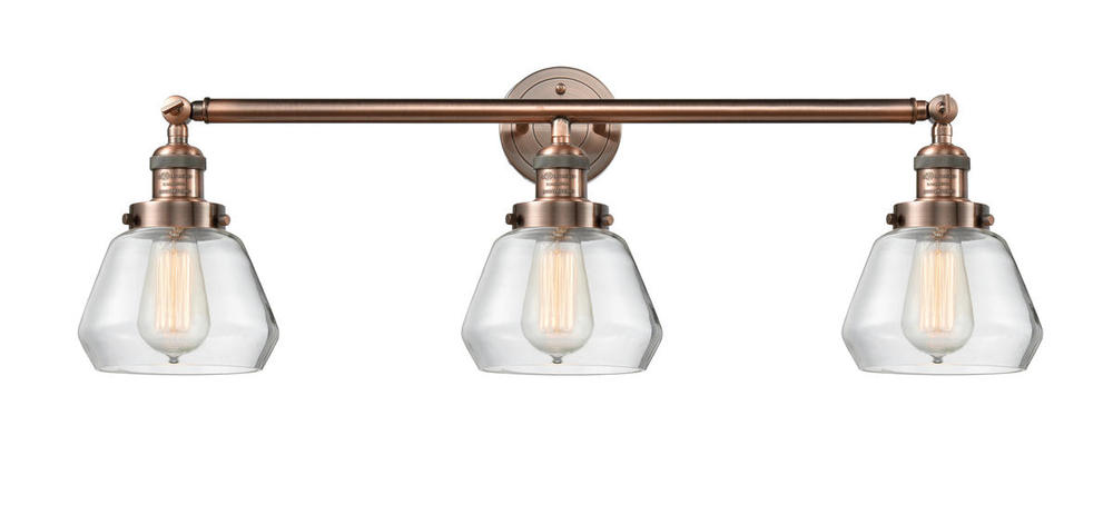 Fulton - 3 Light - 30 inch - Antique Copper - Bath Vanity Light