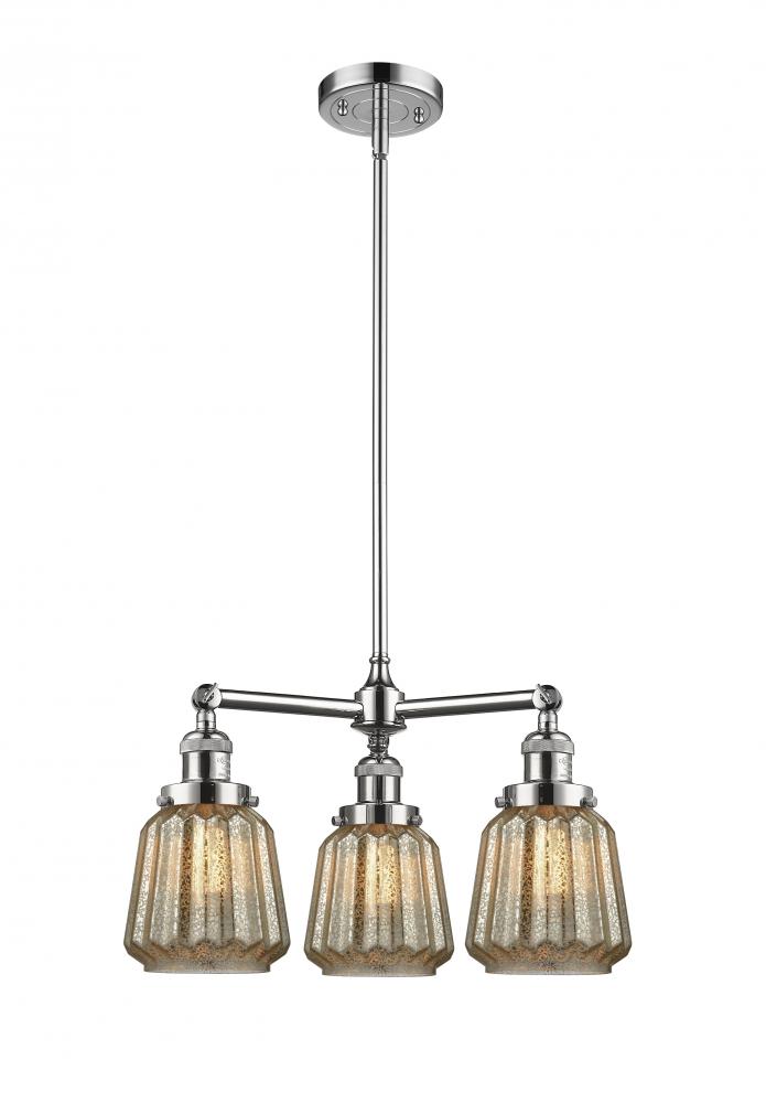 Chatham - 3 Light - 24 inch - Polished Chrome - Stem Hung - Chandelier