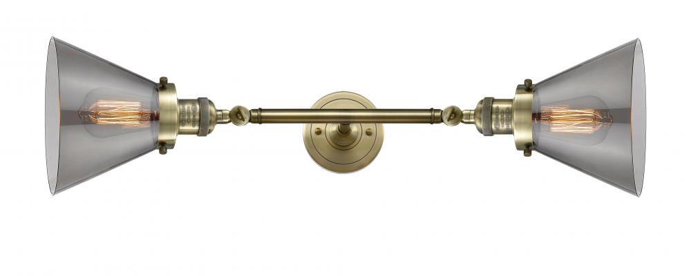 Cone - 2 Light - 8 inch - Antique Brass - Bath Vanity Light