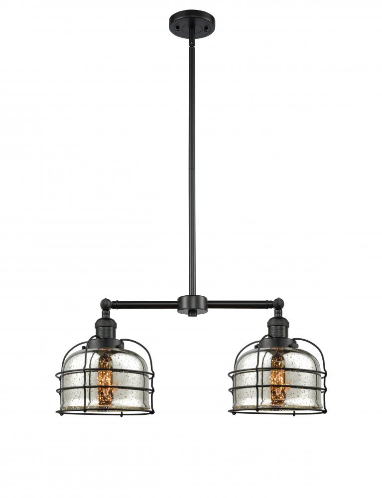 Bell Cage - 2 Light - 24 inch - Matte Black - Stem Hung - Island Light