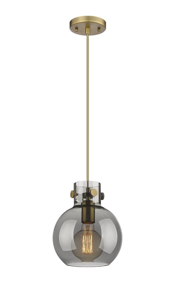 Newton Sphere - 1 Light - 8 inch - Brushed Brass - Cord hung - Mini Pendant