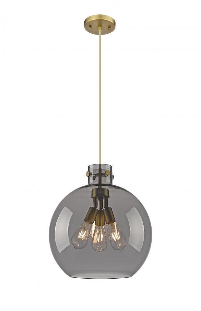 Newton Sphere - 3 Light - 16 inch - Brushed Brass - Cord hung - Pendant