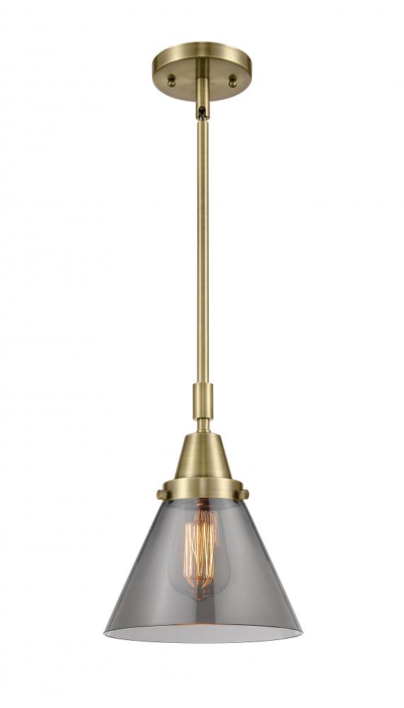 Cone - 1 Light - 8 inch - Antique Brass - Mini Pendant