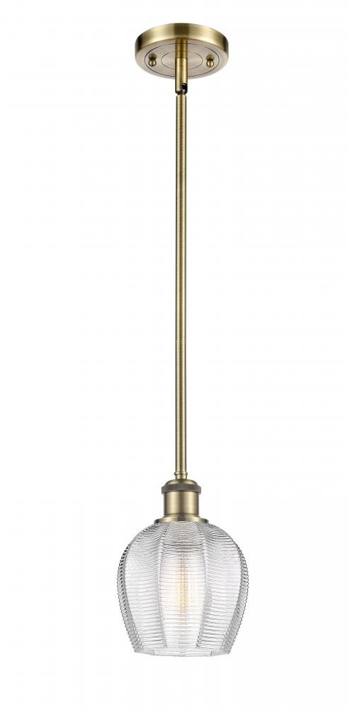 Norfolk - 1 Light - 6 inch - Antique Brass - Mini Pendant