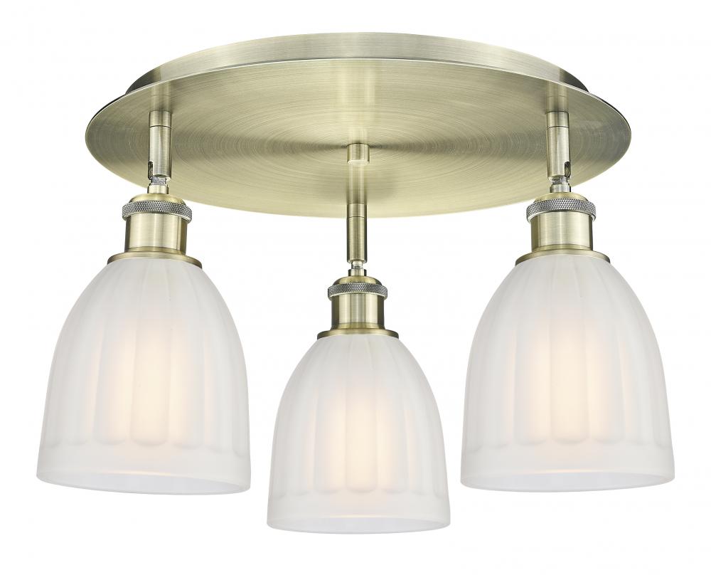 Brookfield - 3 Light - 18 inch - Antique Brass - Flush Mount