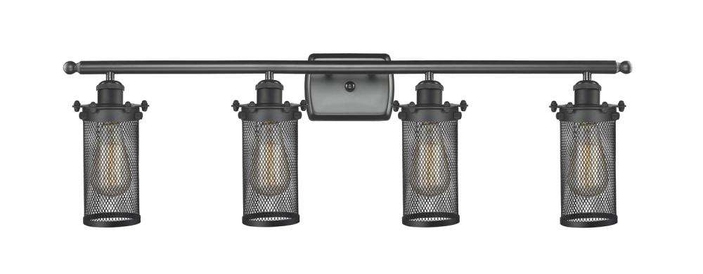 Bleecker - 4 Light - 34 inch - Matte Black - Bath Vanity Light