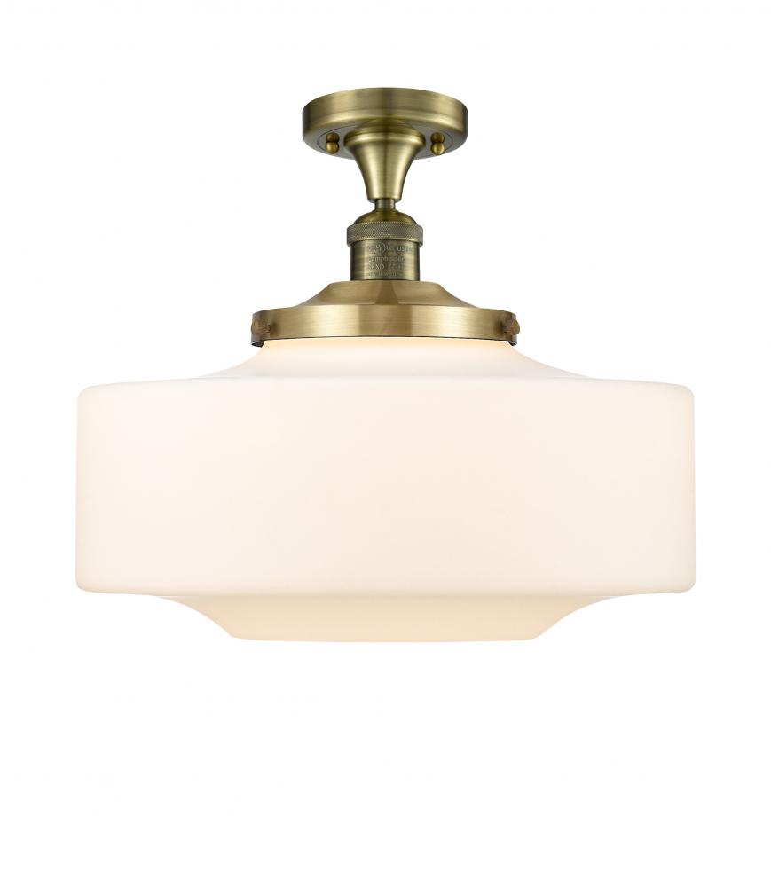 Bridgeton - 1 Light - 12 inch - Antique Brass - Semi-Flush Mount