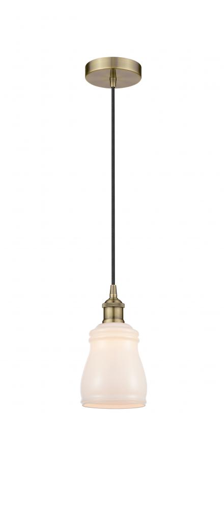 Ellery - 1 Light - 5 inch - Antique Brass - Cord hung - Mini Pendant