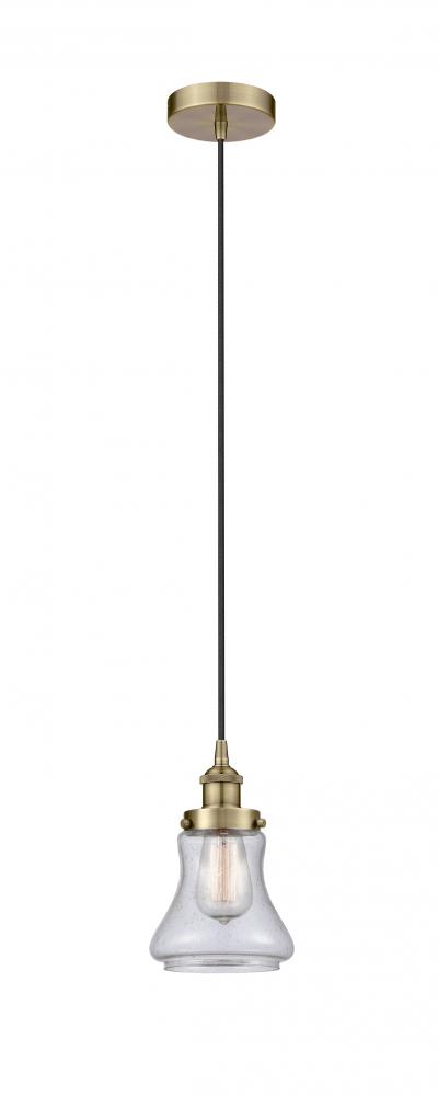 Bellmont - 1 Light - 6 inch - Antique Brass - Cord hung - Mini Pendant