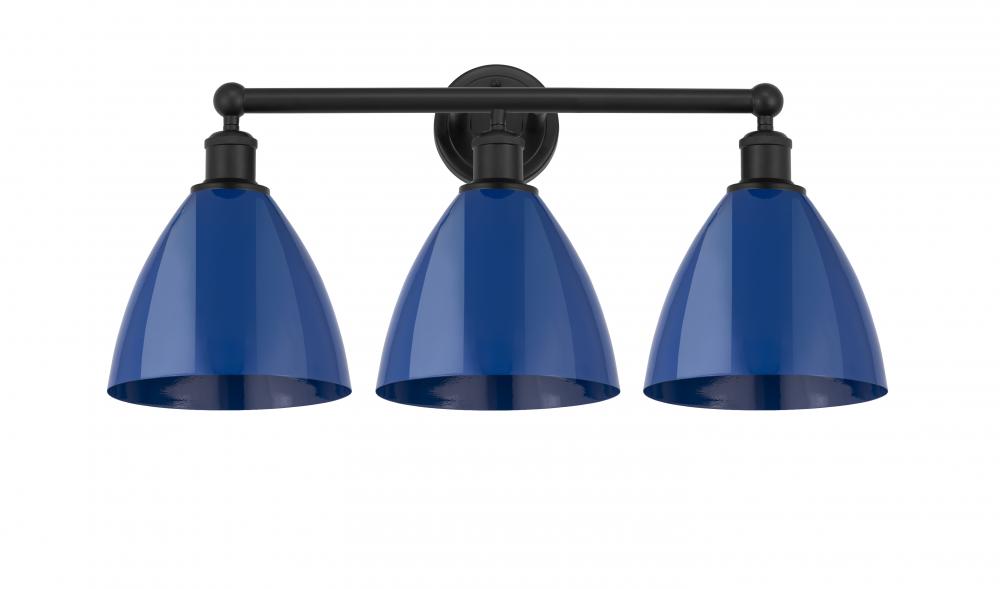 Plymouth - 3 Light - 26 inch - Matte Black - Bath Vanity Light