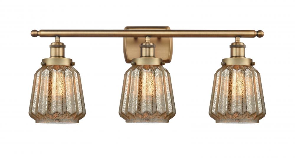 Chatham - 3 Light - 26 inch - Brushed Brass - Bath Vanity Light