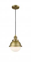 Innovations Lighting 201C-BB-HFS-61-BB-LED - Hampden - 1 Light - 7 inch - Brushed Brass - Cord hung - Mini Pendant