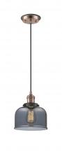 Innovations Lighting 201CBP-ACBK-G73 - Bell - 1 Light - 8 inch - Antique Copper - Cord hung - Mini Pendant