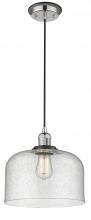 Innovations Lighting 201CBP-PNBK-G74-L - Bell - 1 Light - 12 inch - Polished Nickel - Cord hung - Mini Pendant