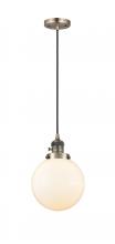 Innovations Lighting 201CSW-AB-G201-8-LED - Beacon - 1 Light - 8 inch - Antique Brass - Cord hung - Mini Pendant