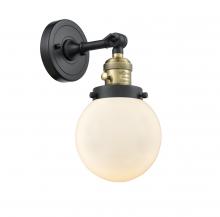 Innovations Lighting 203SW-BAB-G201-6-LED - Beacon - 1 Light - 6 inch - Black Antique Brass - Sconce