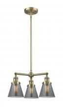 Innovations Lighting 207-AB-G63-LED - Cone - 3 Light - 19 inch - Antique Brass - Stem Hung - Chandelier