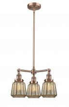 Innovations Lighting 207-AC-G146-LED - Chatham - 3 Light - 24 inch - Antique Copper - Stem Hung - Chandelier