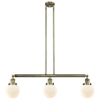 Innovations Lighting 213-AB-G201-6-LED - Beacon - 3 Light - 39 inch - Antique Brass - Stem Hung - Island Light