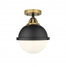 Innovations Lighting 288-1C-BAB-HFS-81-BK-LED - Hampden - 1 Light - 9 inch - Black Antique Brass - Semi-Flush Mount