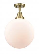 Innovations Lighting 447-1C-AB-G201-12-LED - Beacon - 1 Light - 12 inch - Antique Brass - Flush Mount