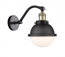 Innovations Lighting 515-1W-BAB-HFS-61-BK-LED - Hampden - 1 Light - 7 inch - Black Antique Brass - Sconce