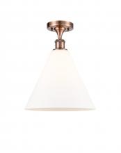 Innovations Lighting 516-1C-AC-GBC-121-LED - Berkshire - 1 Light - 12 inch - Antique Copper - Semi-Flush Mount