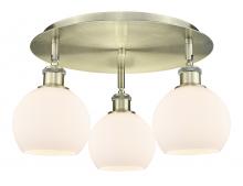 Innovations Lighting 516-3C-AB-G121-6 - Athens - 3 Light - 18 inch - Antique Brass - Flush Mount