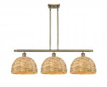 Innovations Lighting 516-3I-AB-RBD-12-NAT - Woven Rattan - 3 Light - 39 inch - Antique Brass - Multi Pendant