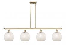 Innovations Lighting 516-4I-AB-G1216-8WM - White Mouchette - 4 Light - 48 inch - Antique Brass - Stem Hung - Island Light