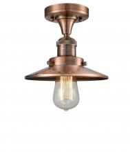 Innovations Lighting 517-1CH-AC-M3-LED - Railroad - 1 Light - 7 inch - Antique Copper - Semi-Flush Mount