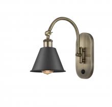 Innovations Lighting 518-1W-AB-M8-BK-LED - Smithfield - 1 Light - 7 inch - Antique Brass - Sconce