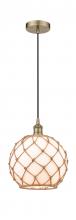 Innovations Lighting 616-1P-AB-G121-10RB-LED - Farmhouse Rope - 1 Light - 10 inch - Antique Brass - Cord hung - Mini Pendant