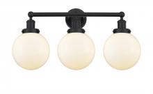 Innovations Lighting 616-3W-BK-G201-8 - Beacon - 3 Light - 26 inch - Matte Black - Bath Vanity Light