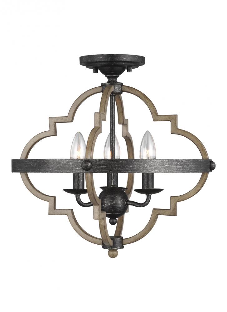 Three Light Semi-Flush Mount