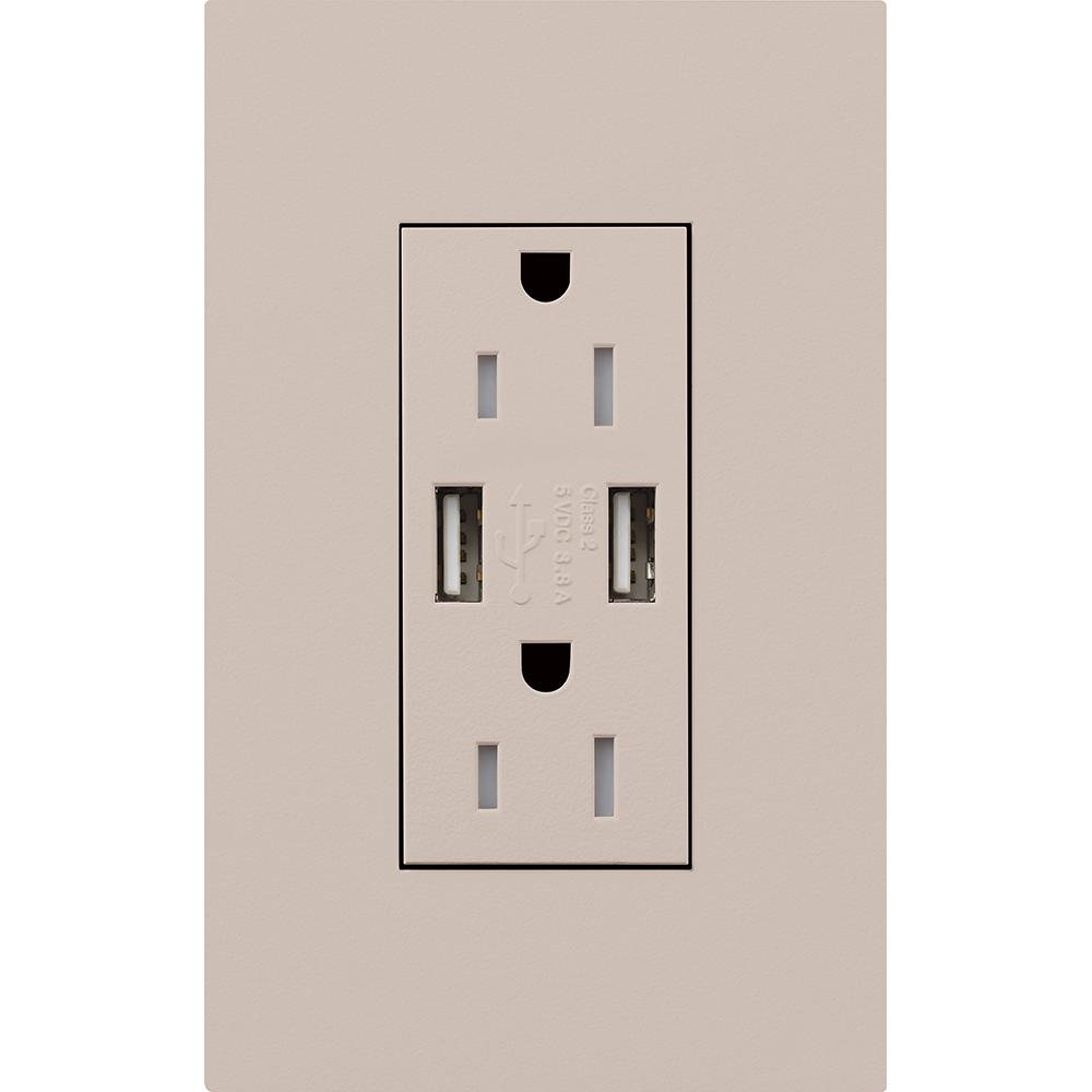 DUPLEX 15A TR DUAL USB RECEPTACLE TP FP