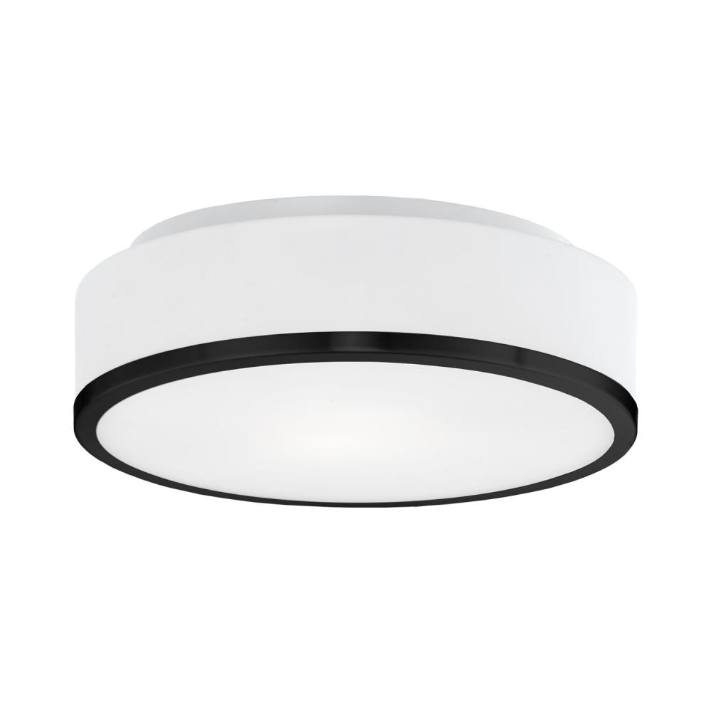 Charlie 12-in Black LED Flush Mount