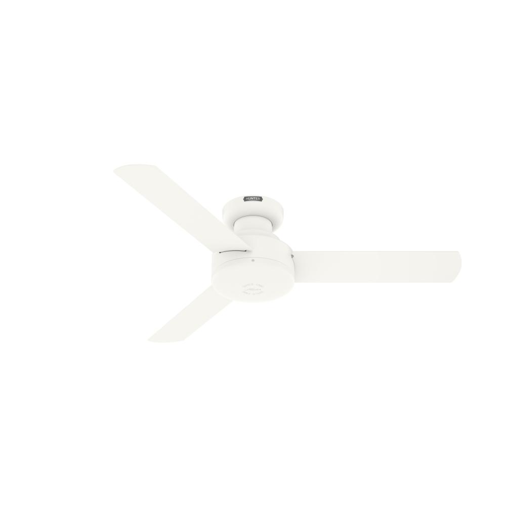 Hunter 44 inch Presto Matte White Low Profile Ceiling Fan and Wall Control