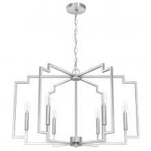 Hunter 19571 - Hunter Zoanne Brushed Nickel 6 Light Chandelier Ceiling Light Fixture