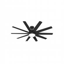 Hunter 52615 - Hunter 60 inch Overton ENERGY STAR® Matte Black Damp Rated Ceiling Fan with LED Light Kit