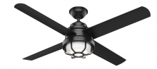 Hunter 55086 - Hunter 54 inch Searow Matte Black WeatherMax Indoor / Outdoor Ceiling Fan with LED Light Kit